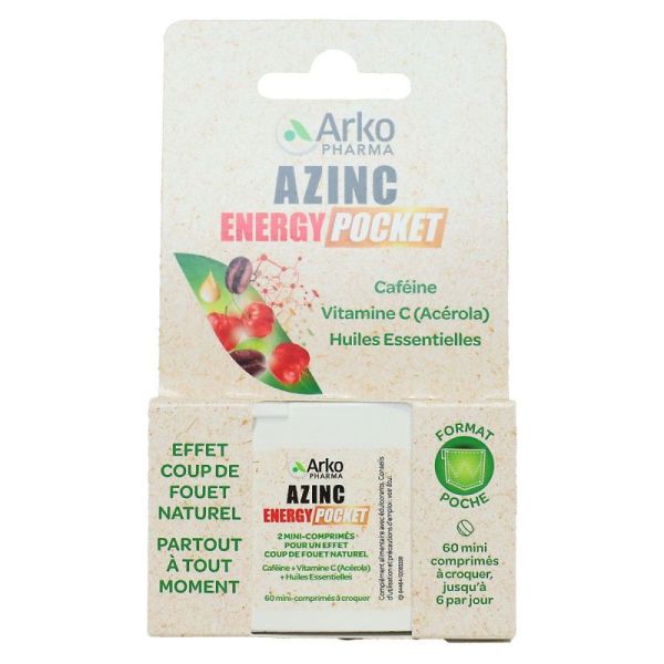 Arkopharma Azinc Energy Pocket effet coup de fouet naturel (60 comprimés)