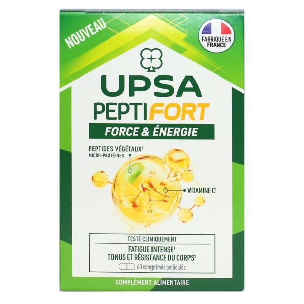 UPSA PeptiFort Force & Energie fatigue intense, tonus et résistance (60 comprimés)