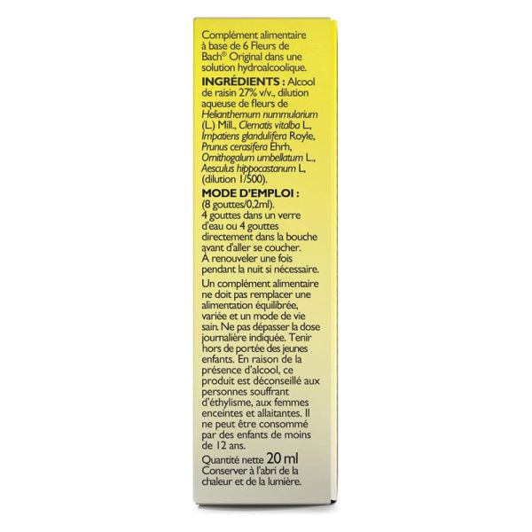 Bach Rescue Nuit mélange de fleurs de Bach nuits harmonieuses (20 ml)
