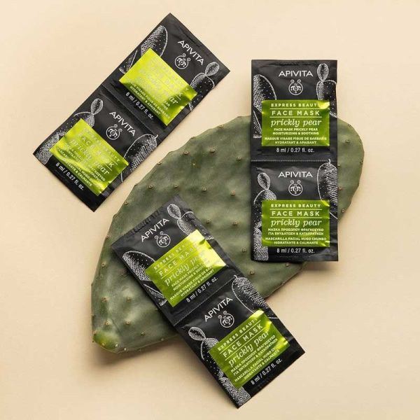 Apivita Express Beauty Masque Visage hydratant & apaisant à la Figue de Barbarie (2 x 8 ml)