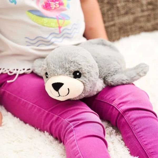 Pelucho Bouillotte sèche peluche Otarie Grise aux grains de blé et fleurs de lavande