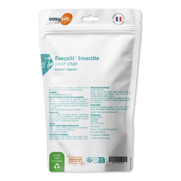 Easypill Smectite confort digestif pour chats (20 boulettes de 2 g)