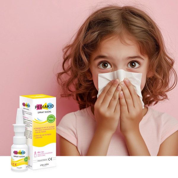 Pediakid Spray Nasal soulage les symptômes du rhume, avec sel d'origine naturelle (20 ml)