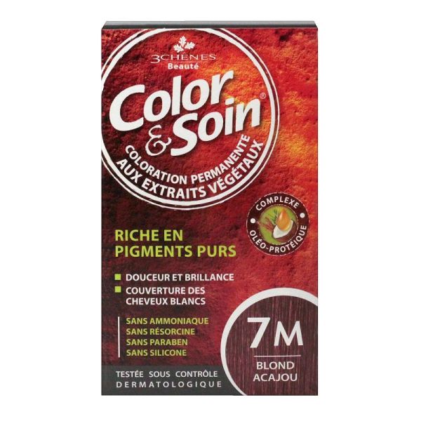 COLOR & SOIN Coloration permanente 7M Blond Acajou