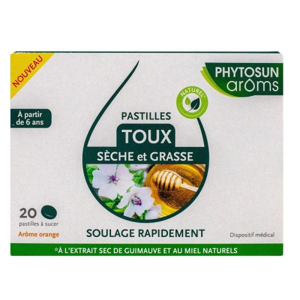 Phytosun Arôms Pastilles Toux Sèche & Grasse guimauve & miel (x20)