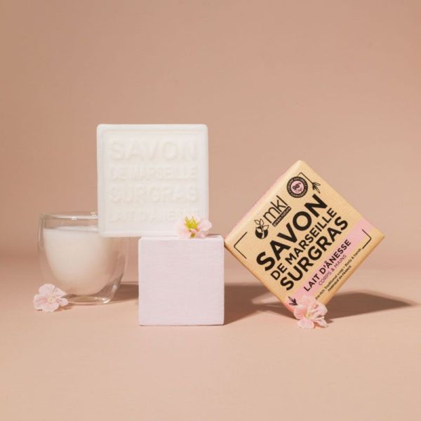 Savon de Marseille surgras au lait d'ânesse corps et mains (100 g)