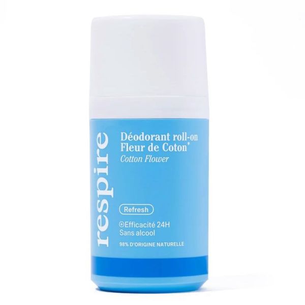 Respire Déodorant roll-on Fleur de Coton rechargeable efficacité 24h (50 ml)