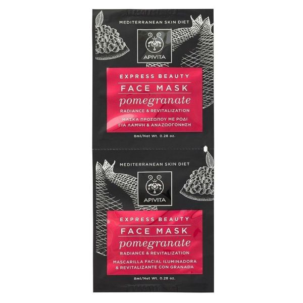 Apivita Express Beauty Masque Visage Radiance & Vitalité à la Grenade (2 x 8 ml)