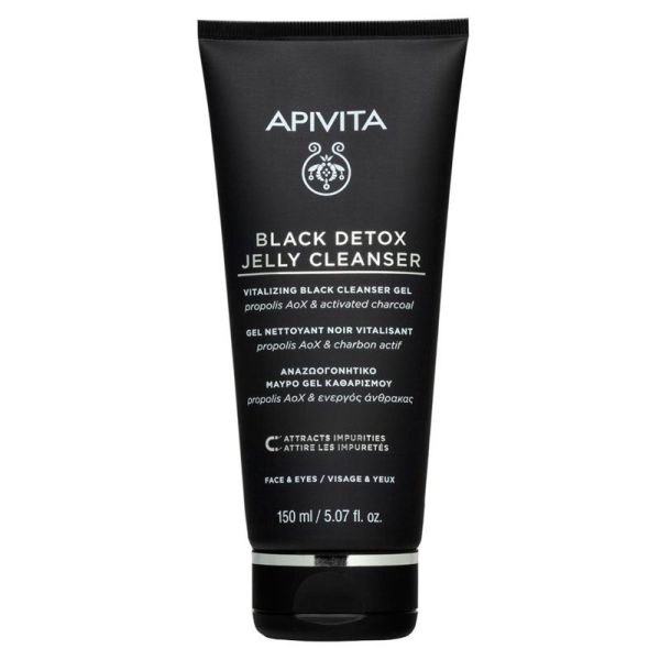 Apivita Black Detox Gel Nettoyant Noir Visage & Yeux (150 ml)