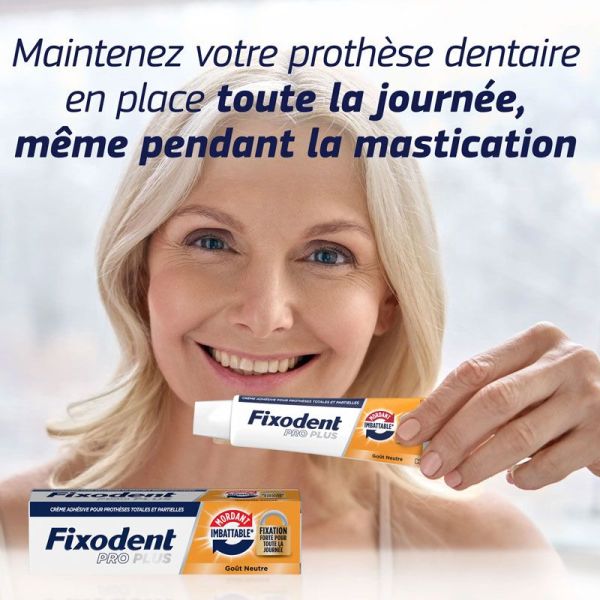Fixodent Pro Plus Duoaction Mordant Imbattable crème adhésive prothèses dentaires (40G)
