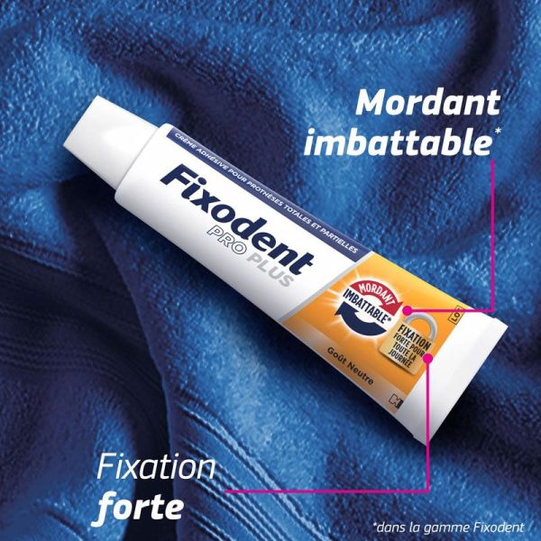 Fixodent Pro Plus Duoaction Mordant Imbattable crème adhésive prothèses dentaires (40G)