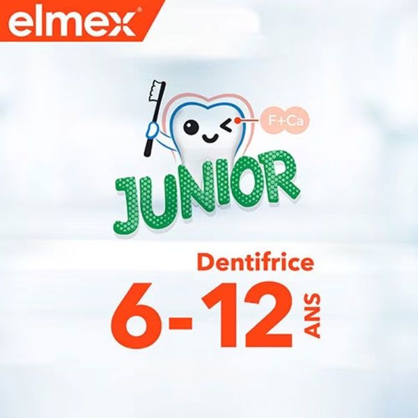 Elmex Anti-caries Professionnal Junior dentifrice enfants 6-12 ans (Duo Pack 2 x 75 ml)