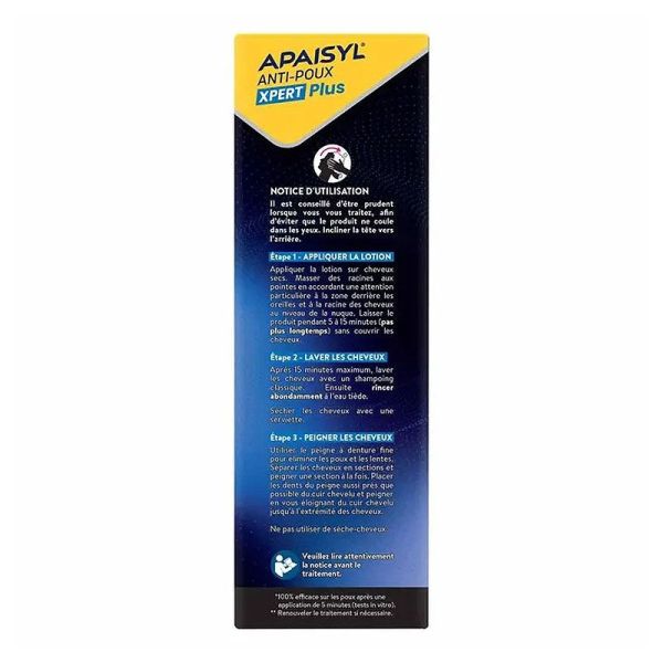 Apaisyl Xpert Plus anti-poux & lentes 100% efficace protège jusqu'à 72h (100 ml)
