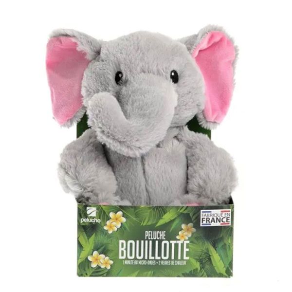 Pelucho Bouillotte sèche peluche Éléphant aux grains de blé et fleurs de lavande