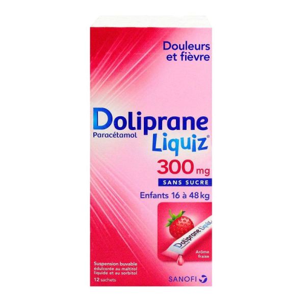 Doliprane Liquiz 300Mg Suspension Buvable sans sucre Enfant x12