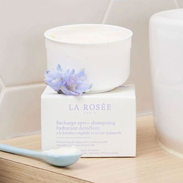 La Rosée Recharge Après-Shampoing hydratant démêlant à la kératine végétale & lait d'amande (200 g)