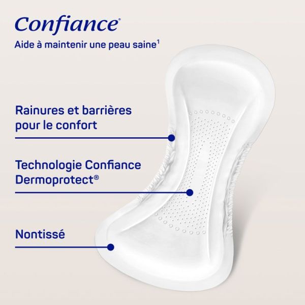 Confiance Lady protections anatomiques nuit discrètes & confortables, 6 gouttes (x14)