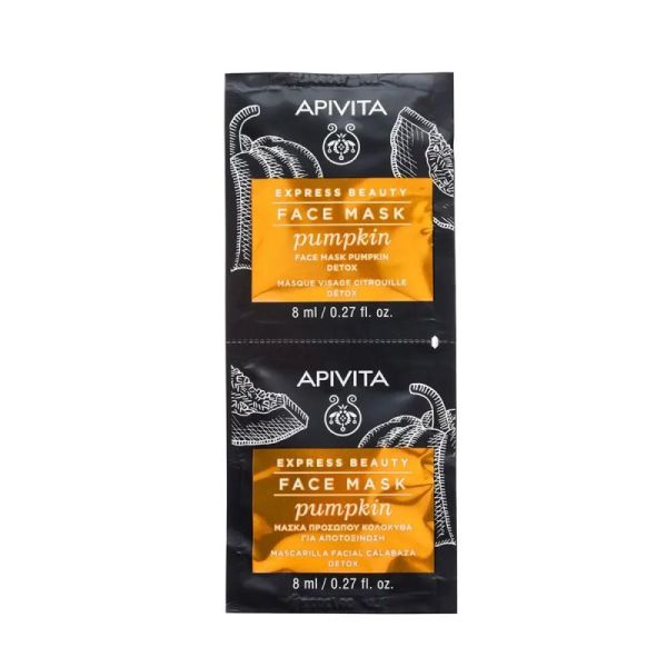Apivita Express Beauty Masque Visage Détox à la Citrouille (2 x 8 ml)