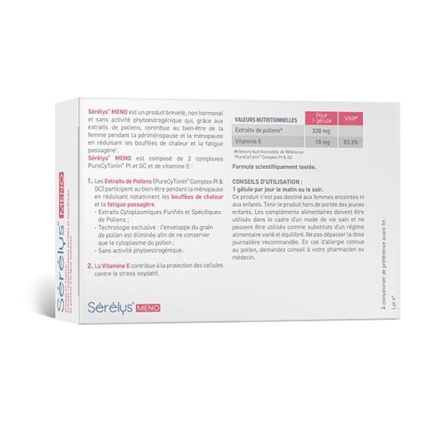 Sérélys MENO désagréments de la (péri)-ménopause sans hormones (30 gélules)