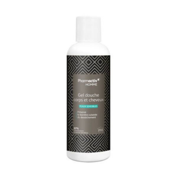 Pharmactiv Homme Gel Douche corps et cheveux Peaux Sensibles 200ml