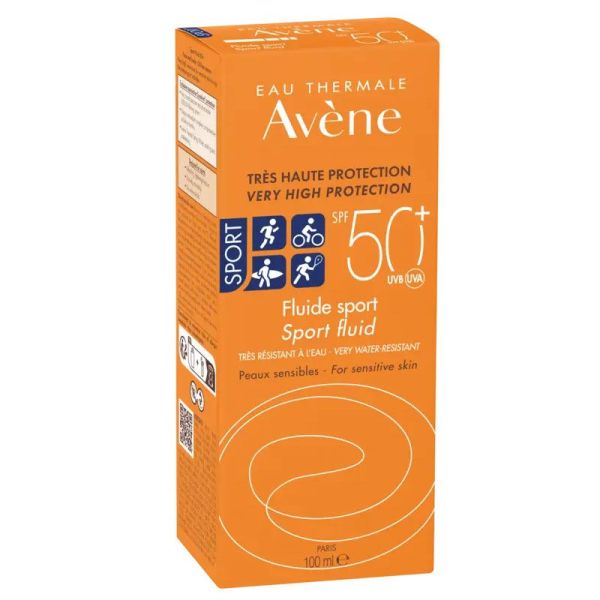 Avène Solaire Fluide Sport très haute protection résistant à l'eau SPF50+ (100 ml)