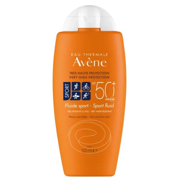 Avène Solaire Fluide Sport très haute protection résistant à l'eau SPF50+ (100 ml)