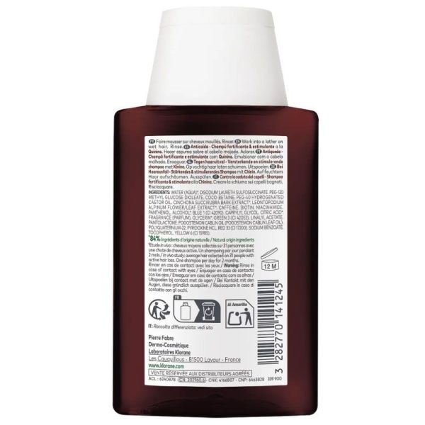 Klorane Shampoing fortifiant et stimulant à la Quinine et à l'Edelweiss (100 ml)