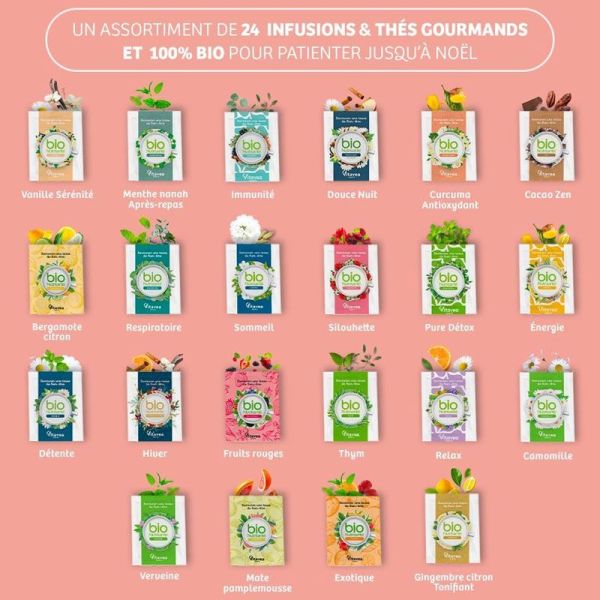 BioNutrisanté Calendrier de l'Avent 2025 coffret d'infusions bio (24 sachets)