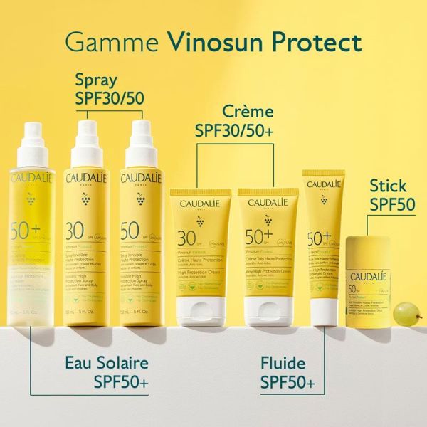Vinosun Protect Fluide Très Haute Protection SPF50+ invisible, sans parfum, antioxydant (40 ml)