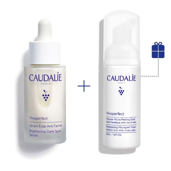Caudalie Vinoperfect Coffret Duo Éclat Anti-taches Sérum & Mousse Micro-Peeling