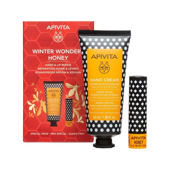 Apivita Coffret Honey / Crème Mains + Stick Lèvres