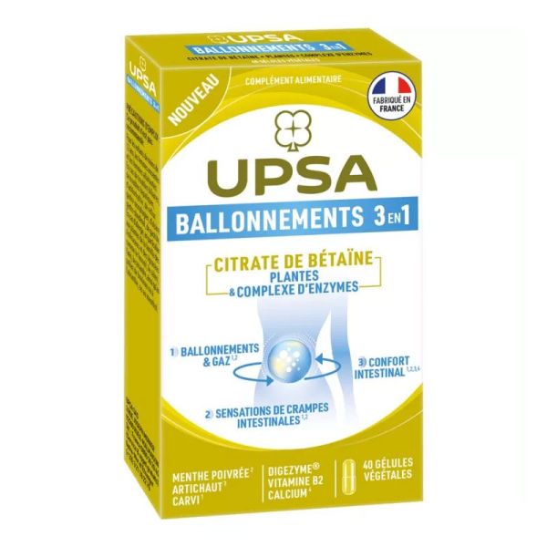 UPSA Ballonnements citrate de bétaïne confort intestinal (40 gélules)