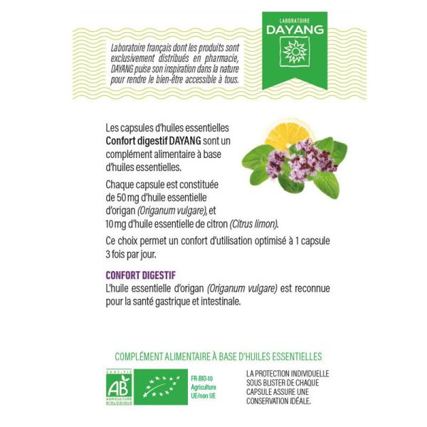 Dayang Confort Digestif BIO capsules d'huiles essentielles (x30)