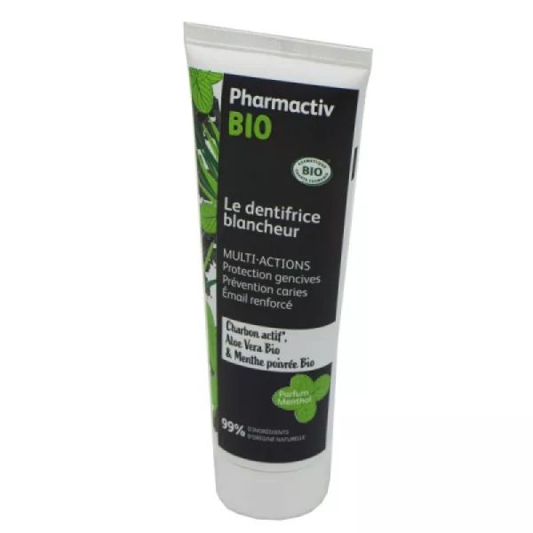 Pharmactiv BIO Dentifrice Blancheur au Charbon Actif 75ml