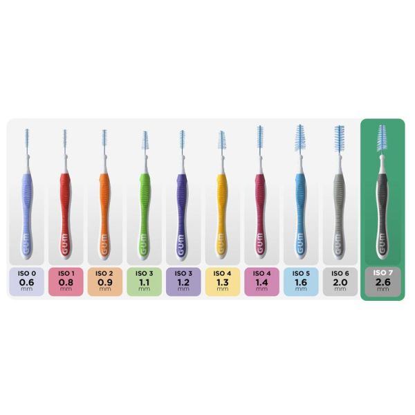 GUM Trav-Ler Brossettes interdentaires réutilisables jaunes 1,3 mm (x6)