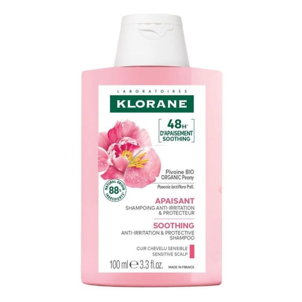 Klorane Shampoing apaisant anti-irritation et protecteur à la Pivoine (100 ml)