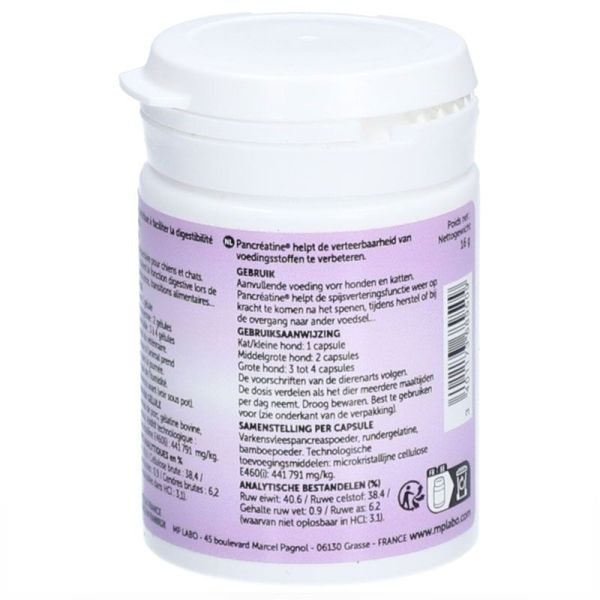Pancréatine soutien de la fonction digestive chats & chiens (50 gélules)