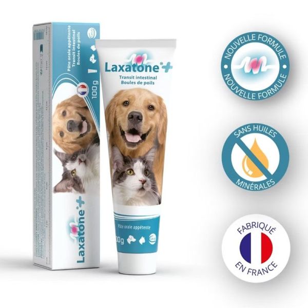 Laxatone + Pâte orale transit intestinal, boules de poils chats & chiens (100 g)
