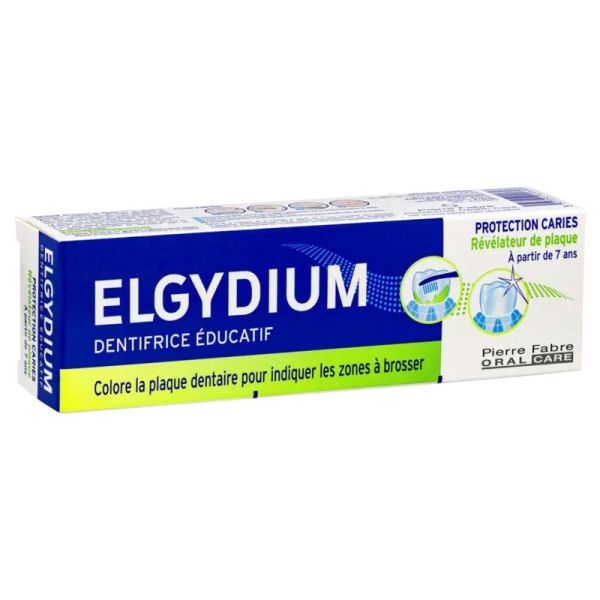 Elgydium Dentifrice éducatif révelateur de plaque parfum pomme, dès 7 ans (50 ml)