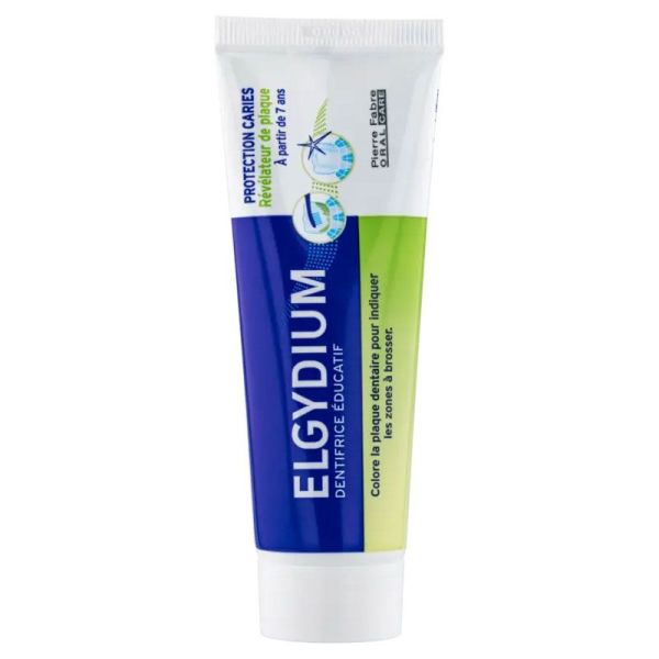 Elgydium Dentifrice éducatif révelateur de plaque parfum pomme, dès 7 ans (50 ml)