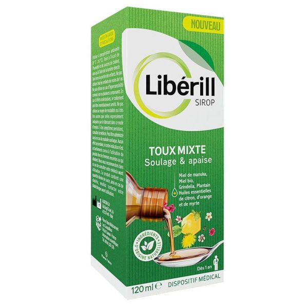 Libérill Sirop Toux Mixte soulage & apaise au miel, plantes & huiles essentielles (120 ml)