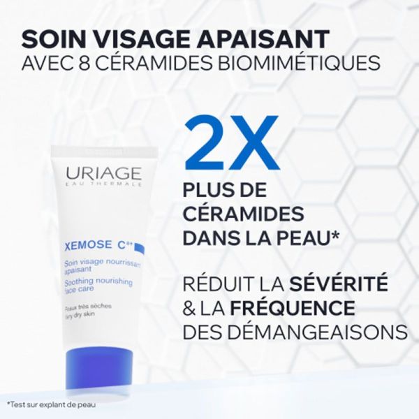 Xémose C8+ soin visage nourrissant apaisant anti-grattage, soulage immédiatement (40 ml)