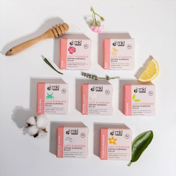 MKL Green Nature Savon Surgras au l'ait d'ânesse bio - Fleur de Coton (100 g)