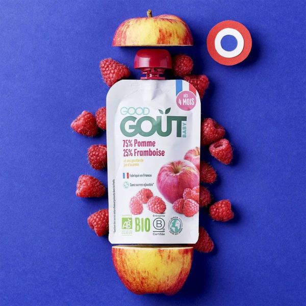Good Goût Baby Purée bio Pomme Framboise bébé dès 4 mois (120 g)