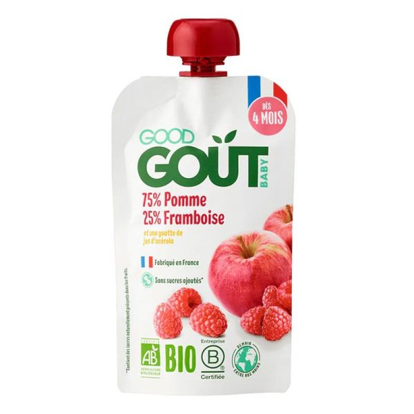 Good Goût Baby Purée bio Pomme Framboise bébé dès 4 mois (120 g)