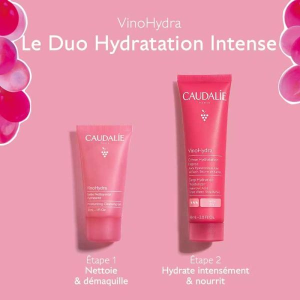 VinoHydra Coffret Hydratation Intense Noël 2025 (Crème Hydratation Intense + Gelée Nettoyante Hydratante)