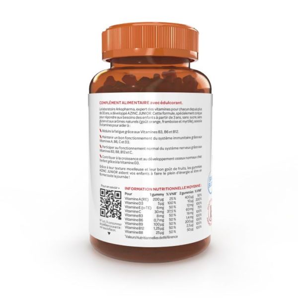 Arkopharma Azinc Junior gummies multivitamines fruitées (x60)