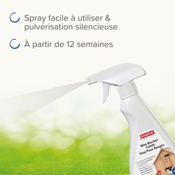 Béaphar Stop Poux Rouges spray antiparasitaire (500 ml)