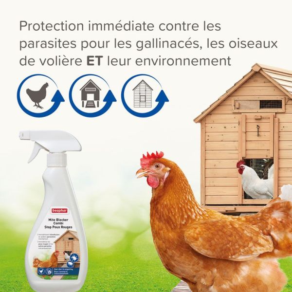 Béaphar Stop Poux Rouges spray antiparasitaire (500 ml)