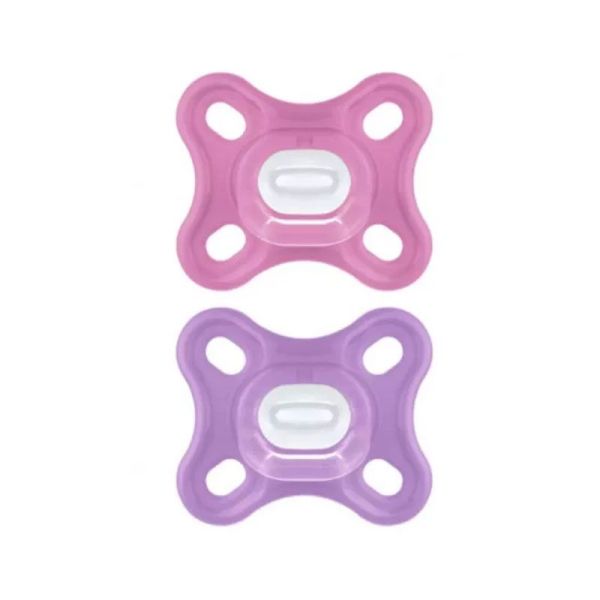 MAM Sucette Comfort en Silicone 0-2 mois (Rose, lot de 2)